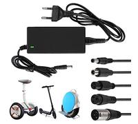 Cargador de Patinete eléctrico, 42V 2A Cargador de Batería Fuente de Alimentación con 5 Conectores, Universal Cargador para Patinete Xiaomi M365 Bicicleta Electrica Hoverboard