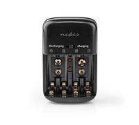 Cargador de Pilas Nedis BACH07 Universal NiMH/NiCd AA AAA 9V Descarga y Carga Rápida