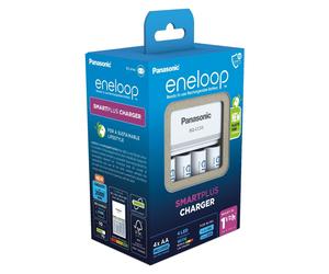 Cargador de pilas redondas NiMH con baterías Panasonic Smart & Quick BQ-CC55 +4x eneloop AA