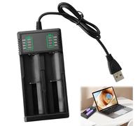 Cargador de Pilas Universal Inteligente para 18650 21700 26650, Cargador Baterias Recargables Rápido con Puerto USB Protección de Seguridad para Linternas y Dispositivos Electrónicos (Sin Batería)