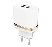 Cargador de red compatible con Doogee V40 ultrarpotente y rápido 2 USB 5 V/2,1 A + 1 A de forma segura