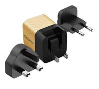 Cargador de red GaN 4A USBC 20W con múltiples enchufes UE/Reino Unido/EE. UU.