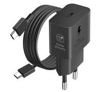 Cargador de red GaN USB-C 25W + Cable USB-C negro, Producto oficial de Samsung
