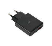 Cargador de red ibox c-43 slim gan pd30w, negro