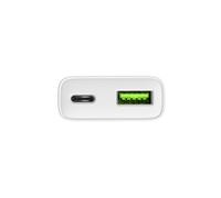 Cargador de red natec ribera gan slim 1× usb-a + 1× usb-c 20w blanco