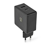 Cargador de red Nedis 57 W Función de carga rápida 2,25 A 2,4 - Número de salidas: 2, USB-A, USB-C™, Sin cable incluido en el volumen de suministro, Selección automática de voltaje