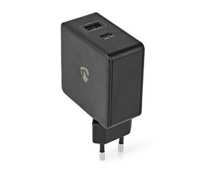 Cargador de red Nedis 57 W Función de carga rápida 2,25 A 2,4 - Número de salidas: 2, USB-A, USB-C™, Sin cable incluido en el volumen de suministro, Selección automática de voltaje