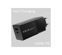 Cargador de red - Qoltec - 52382 - 100W - 2 puertos USB - Negro