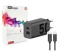 Cargador de Red Super Rápido 50W Salida Dual Compatible con Motorola Moto G34, G42, E32, G60s, Defy 2, G Stylus, G04, G14, G22, G24, G50, G54, G Play, E32s, G62, Edge 50 Pro