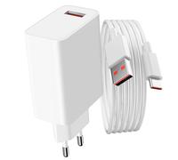 Cargador de red USB 33 W + Cable blanco de USB a USB-C, Producto oficial Xiaomi