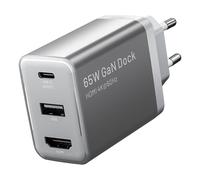 Cargador de Red Vention FJAH0-EU USB-C+A HDMI GaN 60W Gris