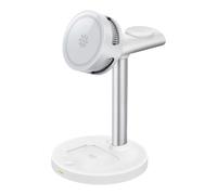 Cargador de refrigeración magnético 3 en 1 Qi 2.2 25 W de carga rápida semiconductor de refrigeración para teléfono móvil auricular reloj inteligente escritorio portátil hogar oficina blanco