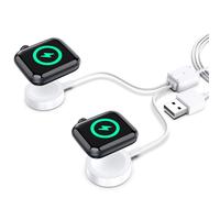Cargador de Reloj Doble para Apple Watch, Cargador Inalámbrico Doble Magnético iWatch para Apple Watch Series 10/Ultra/9/8/7/6, Cargador Portátil USB [Adaptador No Incluido].