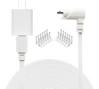 Cargador de repuesto de 7,6 m para cámara Arlo Pro y Arlo Pro 2 Arlo Essential Spotlight Cam Adaptador de corriente para interiores y exteriores, cable de carga resistente a la intemperie, 5 V, blanco