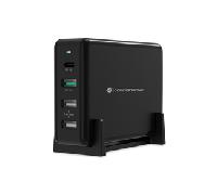 CARGADOR DE SOBREMESA CONCEPTRONIC QUICK CHARGE PD 4 PUERTOS 3 PUERTOS USB-A 1 PUERTO USB-C 65W OZUL01B