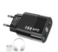 Cargador de Teléfono Conector, Bloque de Carga Teléfonos Móviles - Adaptador de Carga USB Tipo C de 2 puertos 65W para Teléfonos Móviles - Plug-in Cargador de Pared de Viaje Viajes, Viajes de Negocios