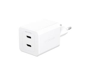 Cargador de teléfono Empower by Panzerglass - EM58685 - Cargador Turbo 45 W con 2 puertos USB-C - Enchufe UE - Plata Blanco