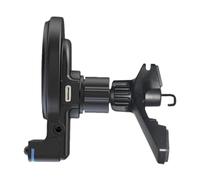 Cargador de teléfono inalámbrico para coche, clip magnético de carga rápida de 15 W, giratorio de 360 grados, cargador inalámbrico de 15 W con entrada de audio AUX, para vehículo, camión, automóvil