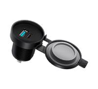 Cargador De Teléfono Móvil Para Coche - Adaptador De Carga Rápida Doble Enchufe | Cargador Rápido con Tapa Antipolvo | Para Teléfonos Auriculares Motocicleta Camión Camping-Car Viaje