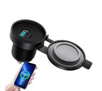 Cargador De Teléfono Móvil Para Coche | Carga Rápida Doble Puerto USB | Cargador Rápido con Tapa Anti-Polvo - Para Teléfonos Auriculares Motocicleta Camión Camping-Car Viaje Exterior