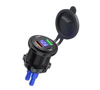 Cargador De Teléfono Para Coche - Carga Rápida Con Pantalla Digital, PD+QC3.0 Y Divisor Tipo-C - Cargador Rápido Para Mechero - Para Motocicleta Camión Automóvil Vehículo Autocaravana Embarcación Mari