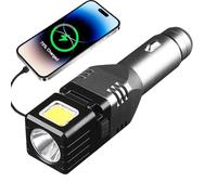 Cargador De Teléfono para Coche | Lámpara LED Recargable Brillante | Compatible con 12V/24V Linterna Cargador De Coche De Doble Haz con Puertos USB Y Tipo-C - para Uso En Automóvil Y Camión En Viajes