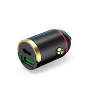 Cargador de teléfono para coche Mini Dual Pd 100 W Adaptador de carga rápida con mango emergente, cuerpo de metal de aleación de zinc, puertos USB A y tipo C para coches, camiones, SUV, negro (100 W)