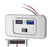 Cargador de teléfono para moto, adaptador de alimentación USB de alto rendimiento, puerto de carga de motocicleta de 12 V, resistente al agua y a los golpes, cable de carga rápida, soporte de teléfono