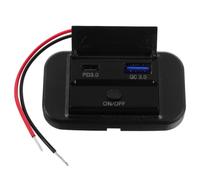 Cargador de Teléfono para Vehículo 12-24 V, USB Doble 18w | Luz LED, Chip Inteligente y Tapa Automática, Instalación Fácil, para Coche, Rv y Panel Marino