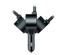 Cargador De Teléfono Retráctil para Coche - Cargador De Coche Telescópico con 3 Puertos | Adaptador de Carga para Teléfono de Vehículo,para Conducir Viajes Diarios Desplazamientos Viaje De