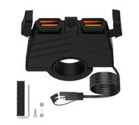 Cargador De Teléfonos De Motocicleta: Cargador USB De Recarga Rápido, Adaptador Impermeable con Manillar, Enchufe Universal para Accesorios Exteriores De Cable De Bicicleta Eléctrica Cuádruple