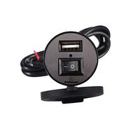 Cargador de vehículo eléctrico de Motocicleta de 12V con Interruptor, Keenso Impermeable 12V a 5V 1.5A Moto Teléfono Inteligente GPS Cargador USB Enchufe de Adaptador de Corriente