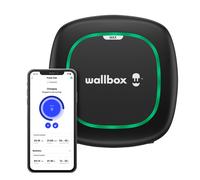 Wallbox Kit Pulsar MAX (Cargador de vehículo eléctrico, medidor de Potencia y Cable Dock) 7,4 kW, 5 m, T2 Negro. Compatible con Alexa y Google Home