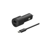 Cargador de vehículo Motorola SJV102-EU negro con puertos USB-A y USB-C, cargador con carga rápida de 45 W, incluye un cable USB-C.