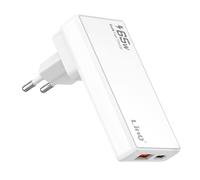 Cargador de Viaje GaN 65W con Puertos USB-C / USB y Enchufes Intercambiables