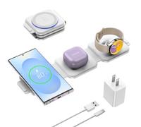 Cargador de viaje para múltiples dispositivos Samsung, estación de carga inalámbrica plegable 3 en 1, soporte de carga rápida, compatible con Samsung Galaxy S25/S24/S23/S22/S21/Note20 Galaxy Watch8/7