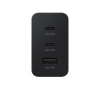 Cargador de viaje Samsung Trio (65 W), negro Tres puertos (USB Tipo-C/ USB-A), PD 3.0 y carga superrápida de hasta 65 vatios