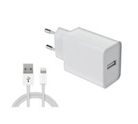 Cargador DLH DY-AU5091W Interior USB-A 12W 5V 2,4A 1m Blanco