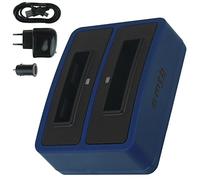 Cargador Doble (Enchufe+Coche+USB) Compatible con Drift HD (1080p), HD170 (Stealth), HD720 / Compatible con Toshiba Camileo H20 ... / Compatible con Ricoh Caplio RR10 UVM... Ver descripción