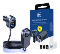 Cargador doble para coche 3mk 135W PD QC PPS USB 2A4C Negro/Gris