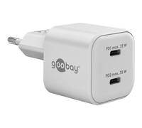Cargador doble rápido USB-C PD GaN Nano 35W blanco 75334