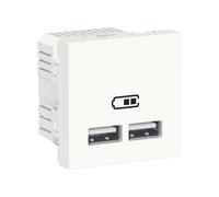 Cargador doble USB 2,1 A 1 módulo blanco polar Schneider New Unica - NU341818
