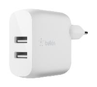 cargador doméstico belkin wcb002vfwh doble usb-a boost charge 12wx2 color blanco