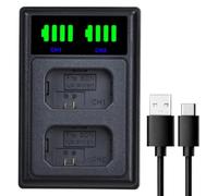 Cargador Dual con Pantalla LED NP-FW50, NP-FW50 Batería de Cargador para Sony Alpha A6500 A6400 A6000 A6300 A5000 A5100 A7 A7II A7R A7RII A7S A7SII RX10 ZV-E10