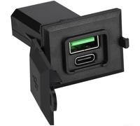 Cargador dual de coche de 36 W, puerto adaptador de carga rápida QC PD compatible con iOS para dispositivos Android, tamaño pequeño 12 V