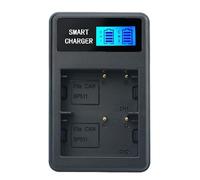 Cargador dual LCD compatible con 2 baterías Canon BP-511, efecto memoria LC9107