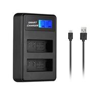 Cargador dual LCD compatible con 2 baterías Canon LP-E10, efecto memoria LC9104