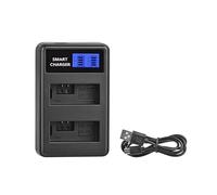 Cargador dual LCD compatible con 2 baterías Canon LP-E5, efecto memoria LC9101