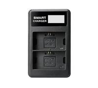 Cargador dual LCD compatible con 2 baterías Canon LP-E6, efecto memoria LC9102