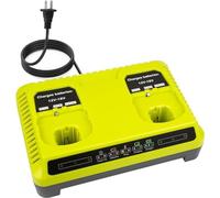 Cargador dual P117 de 18 V, cargador rápido compatible con batería Ryobi de 12 V-18 V ONE+ P117 P118 para Ryobi 18V Max Lithium NiCd batería P100 P102 P103 P105 P107 P108